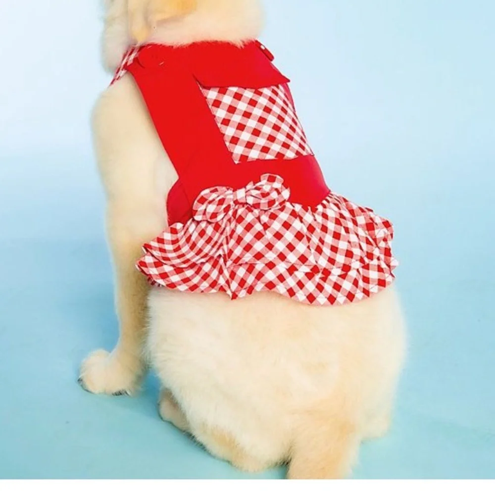 NWT Doggy Parton Red Gingham Overalls Dress Sz: Large 2 & XXL: 1